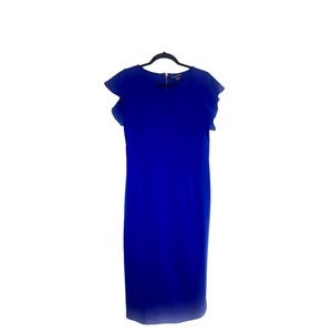 Liz Claiborne, Royal Blue Dress with Gold Accented Zipper, Size 12